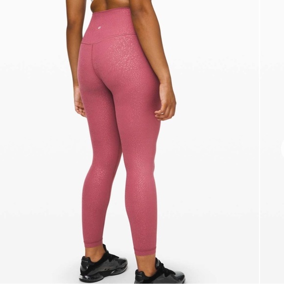 Lululemon Align Pant II 25” Nulu Polar Shift Emboss Plumful Mauve Pink Leggings - Picture 2 of 10